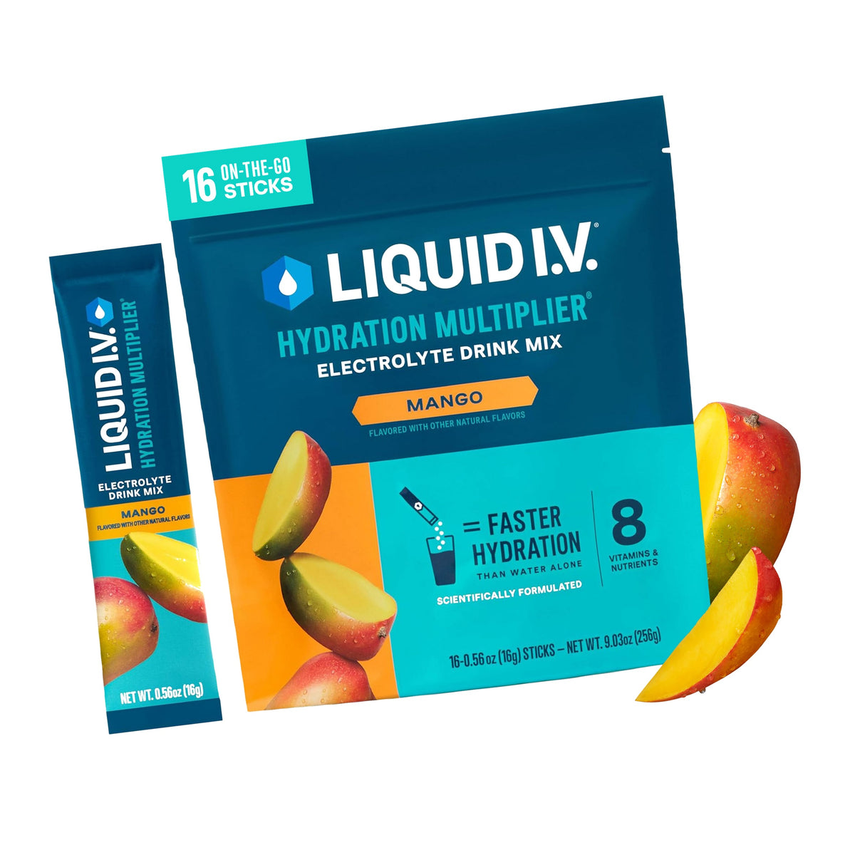 Liquid I.V. Hydration Electrolytes, Mango, 16 Count