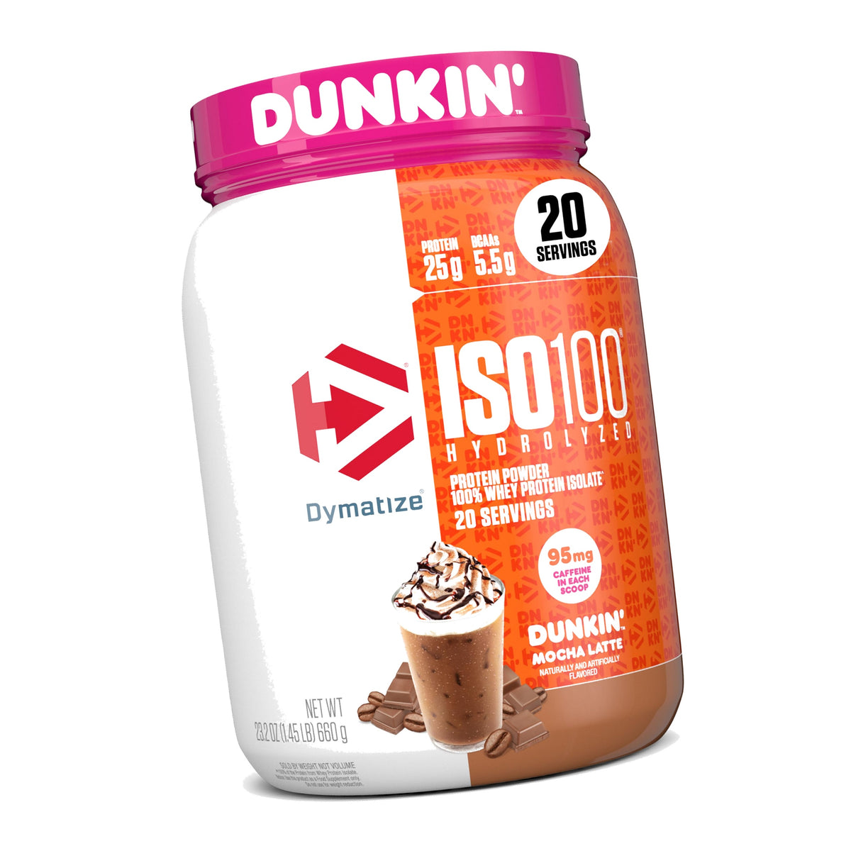 Dymatize ISO100 Protein Powder +Energy, 100% Whey Isolate, Mocha Latte