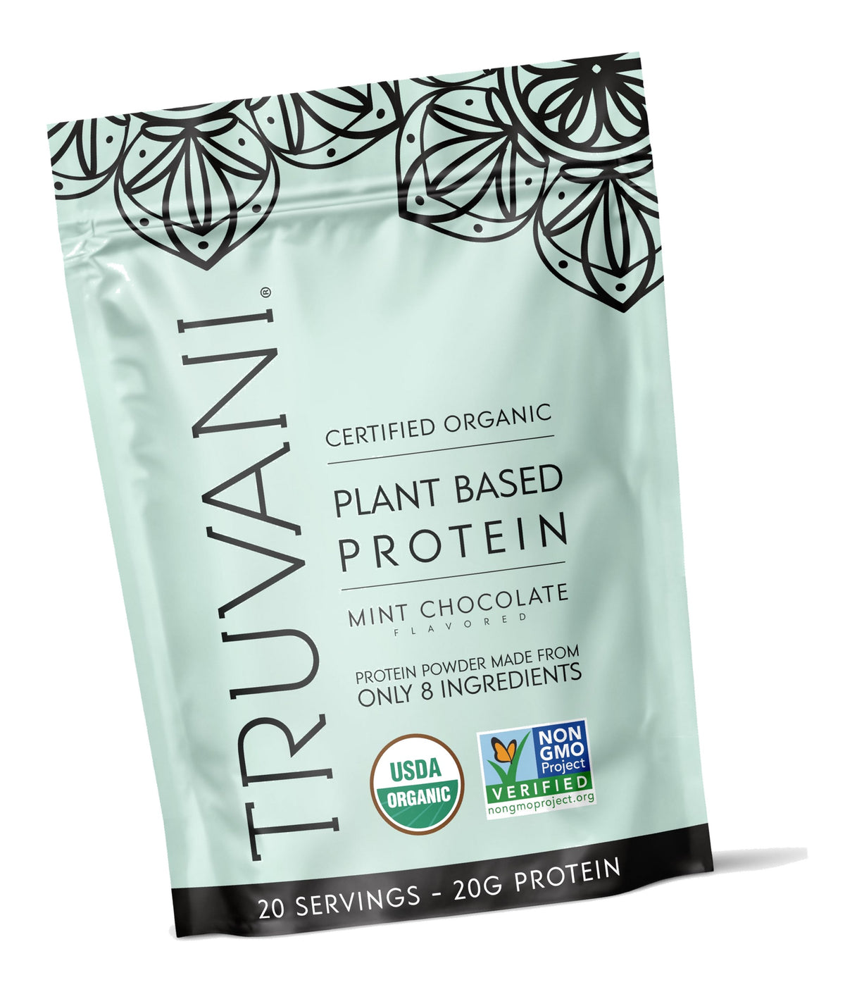 Truvani Organic Plant Based Protein Powder | Mint Chocolate | 20 Servings
