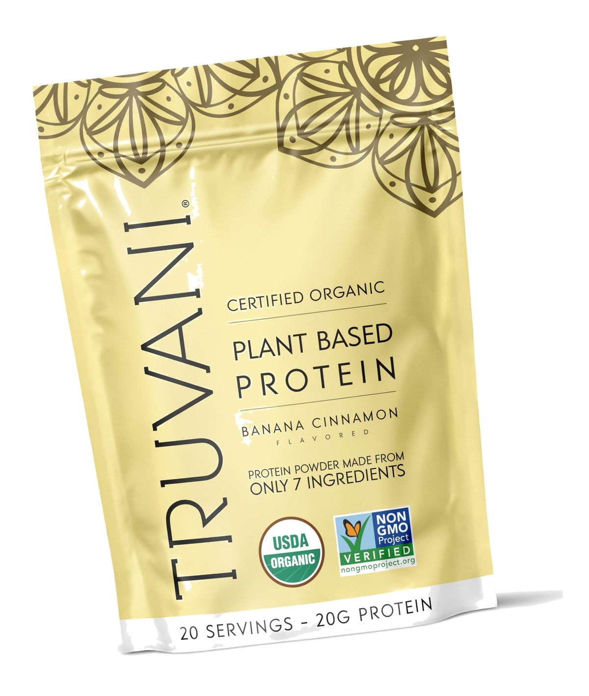 Truvani Organic Plant Based Protein Powder | Banana Cinnamon | 20 Servings