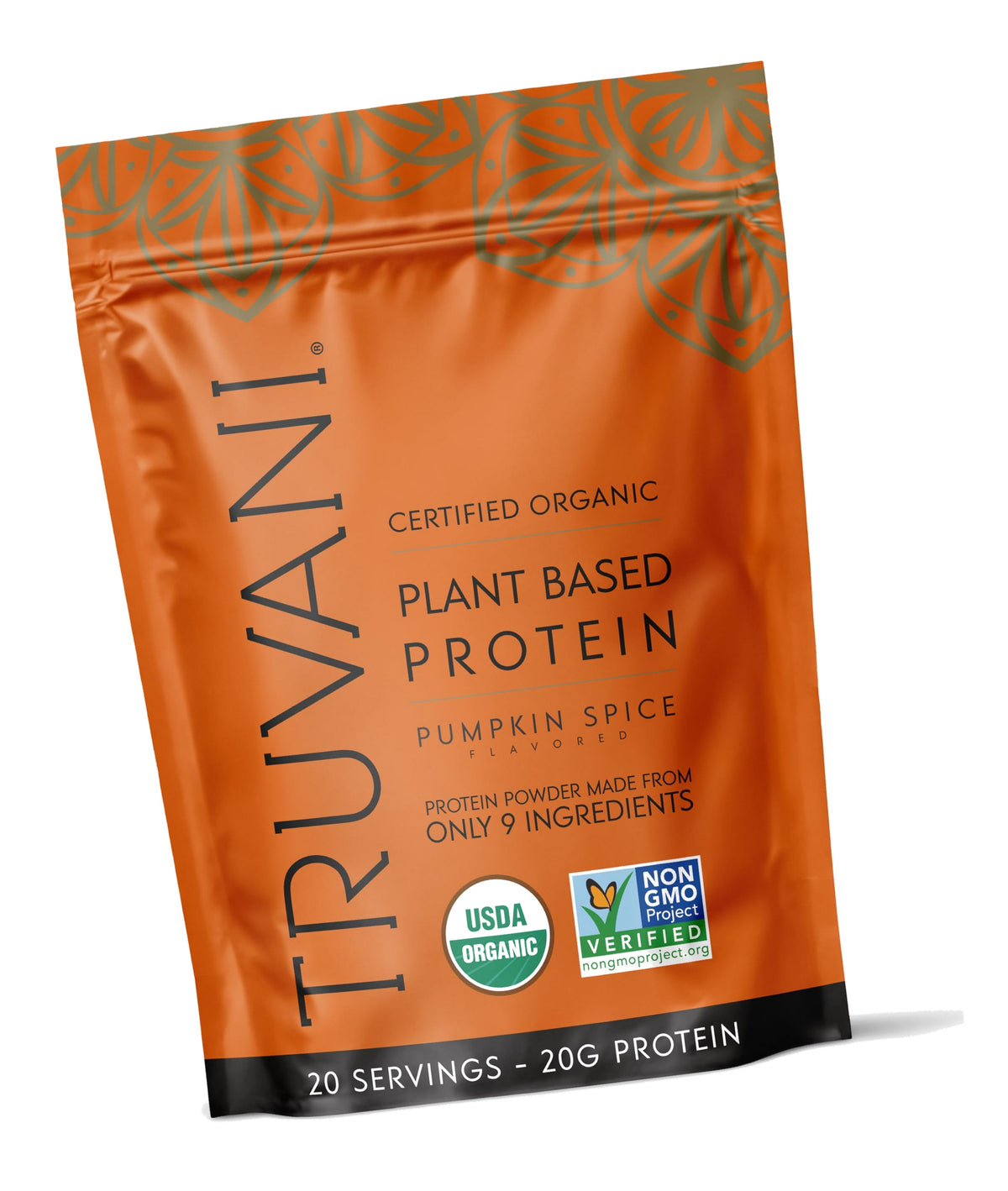 Truvani Organic Plant Based Protein Powder | Pumpkin Spice | 20 Servings