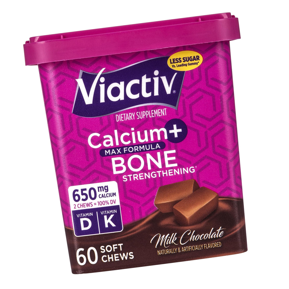 Viactiv Calcium + Vitamin D Supplement Soft Chews, 60 Count, Milk Chocolate