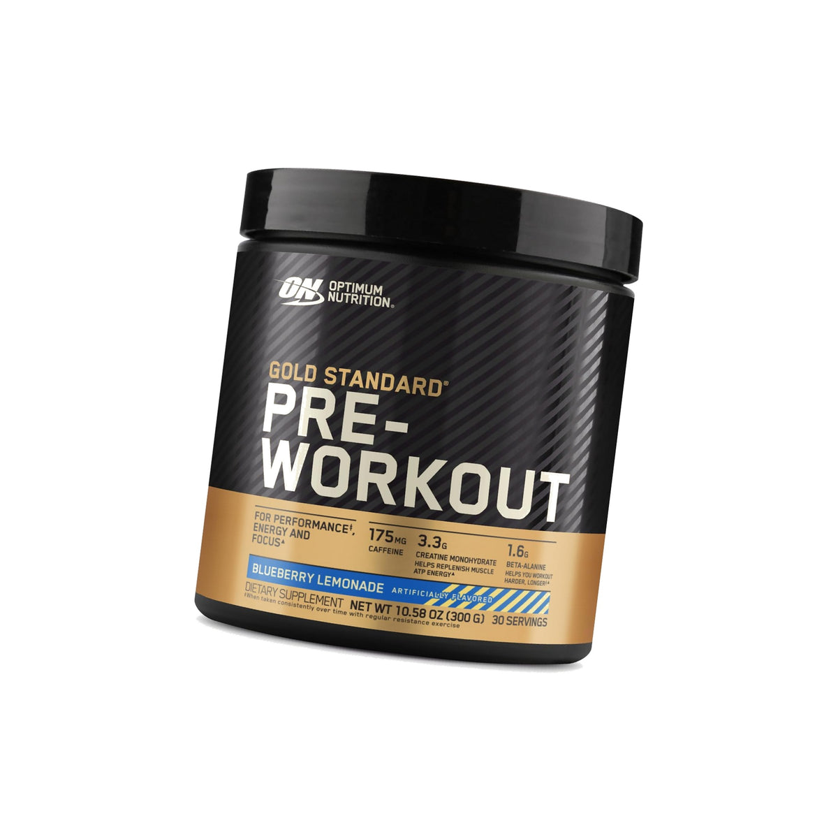 Optimum Nutrition Gold Standard PreWorkout Powder Blueberry Lemonade 10.6Oz