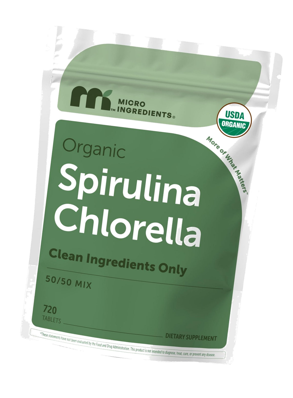 Micro Ingredients Organic Spirulina Chlorella Tablets, 720 Count