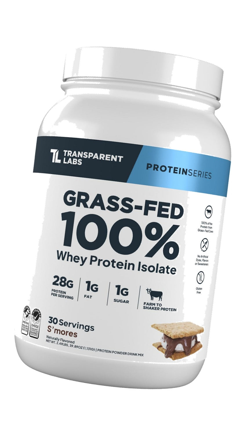 Transparent Labs Grass-Fed Whey Protein Isolate - 30 Servings, S'Mores