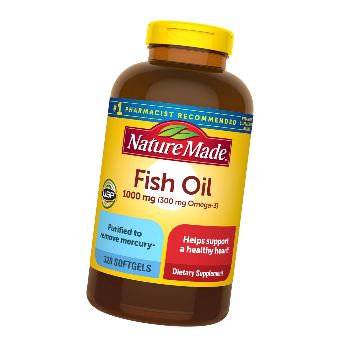 Nature Made Fish Oil Omega 3 Supplements, 1000mg Softgels, 320 Softgels