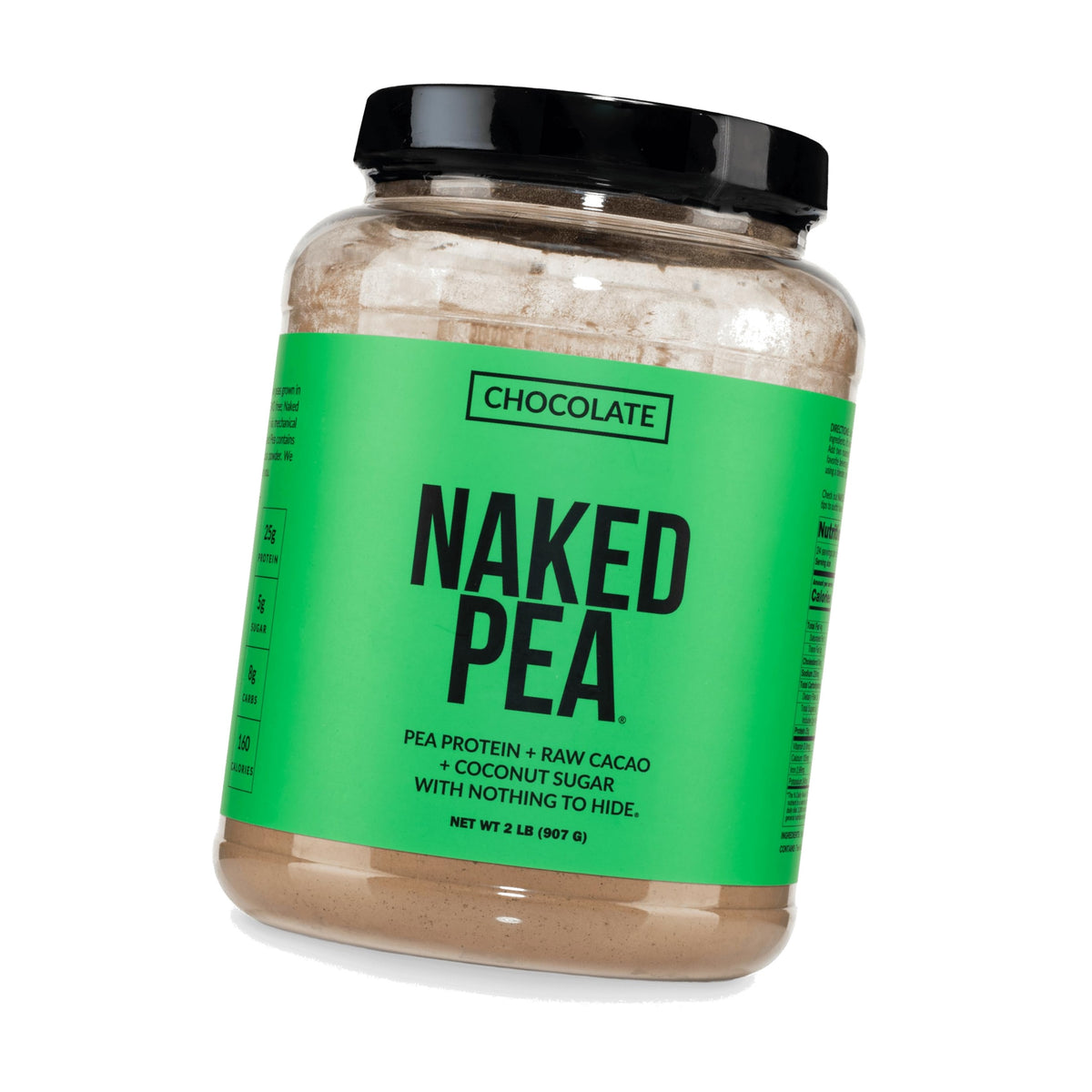 NAKED Chocolate Pea Protein Isolate from North American Farms, Only 3 Ingredients, Chocolate Vegan Protein, NSF Certified, Gluten-Free, Soy Free, GMO Free - 2LB