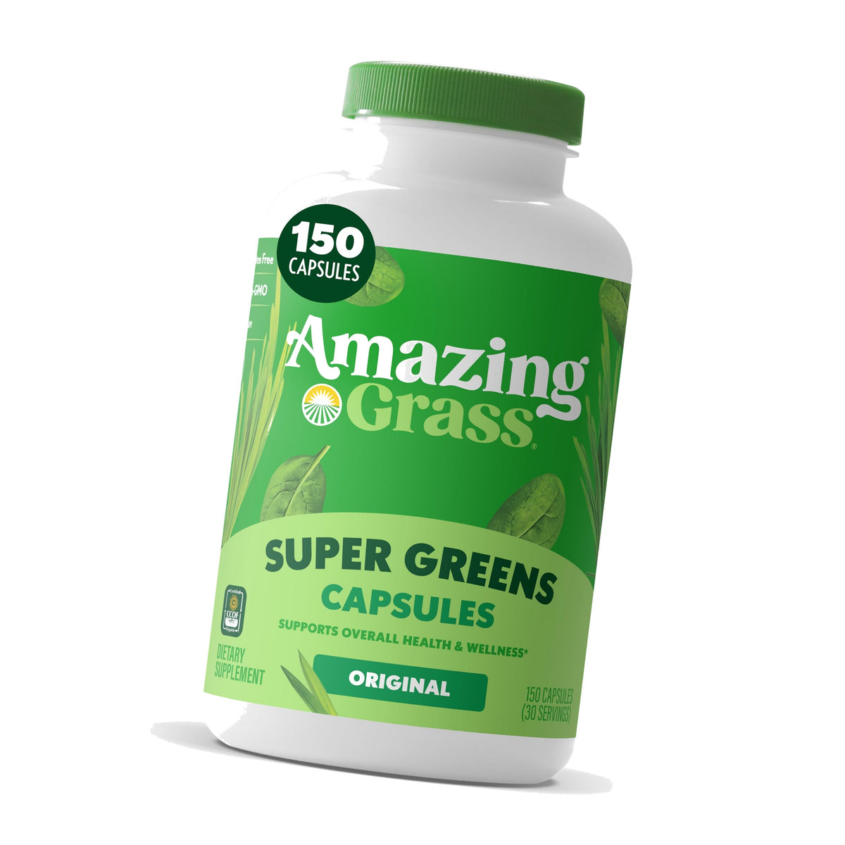 Amazing Grass Super Greens Capsules, Organic Greens, 150 Count
