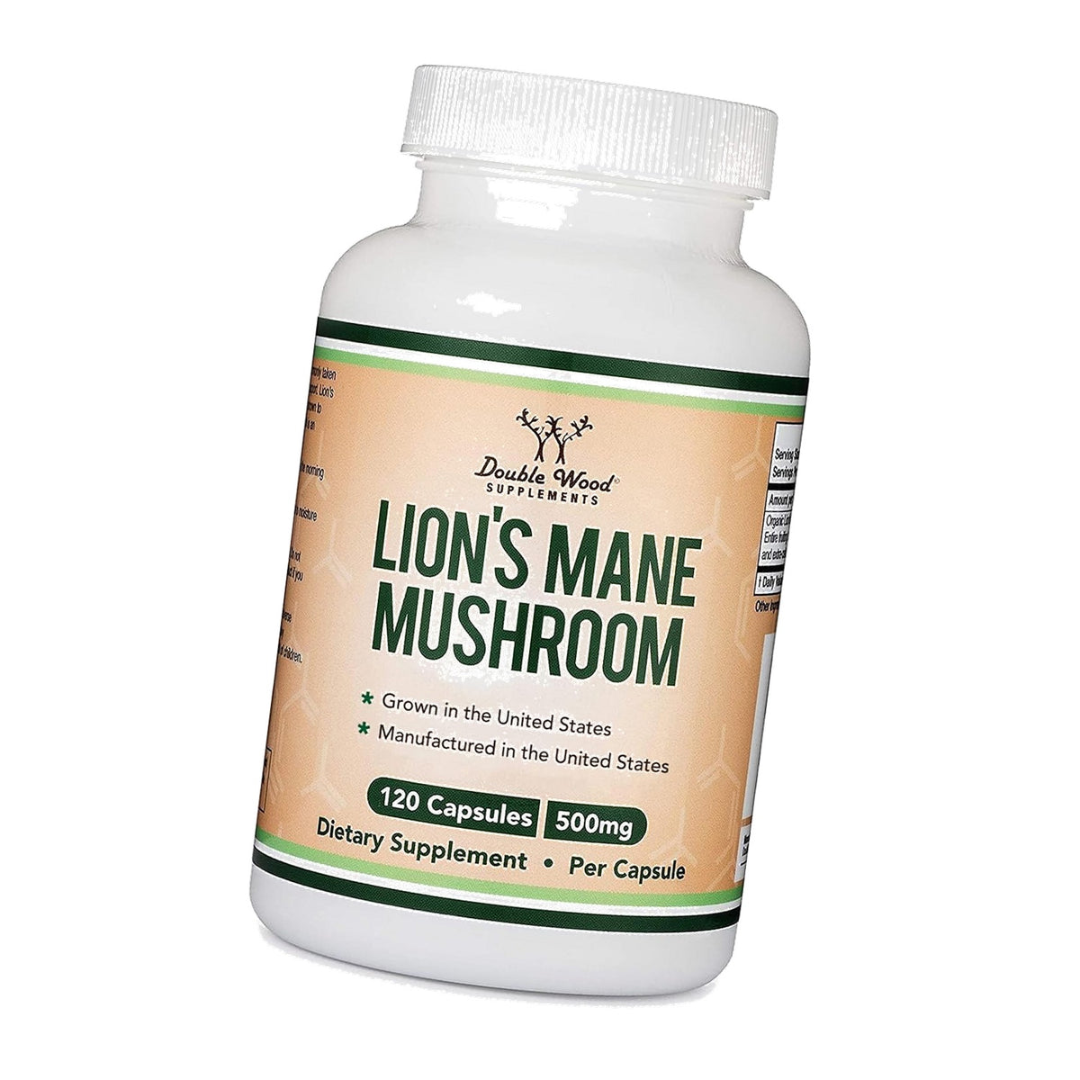 Organic Lion's Mane Mushroom,1,000mg, Grown in USA, 120 Capsules