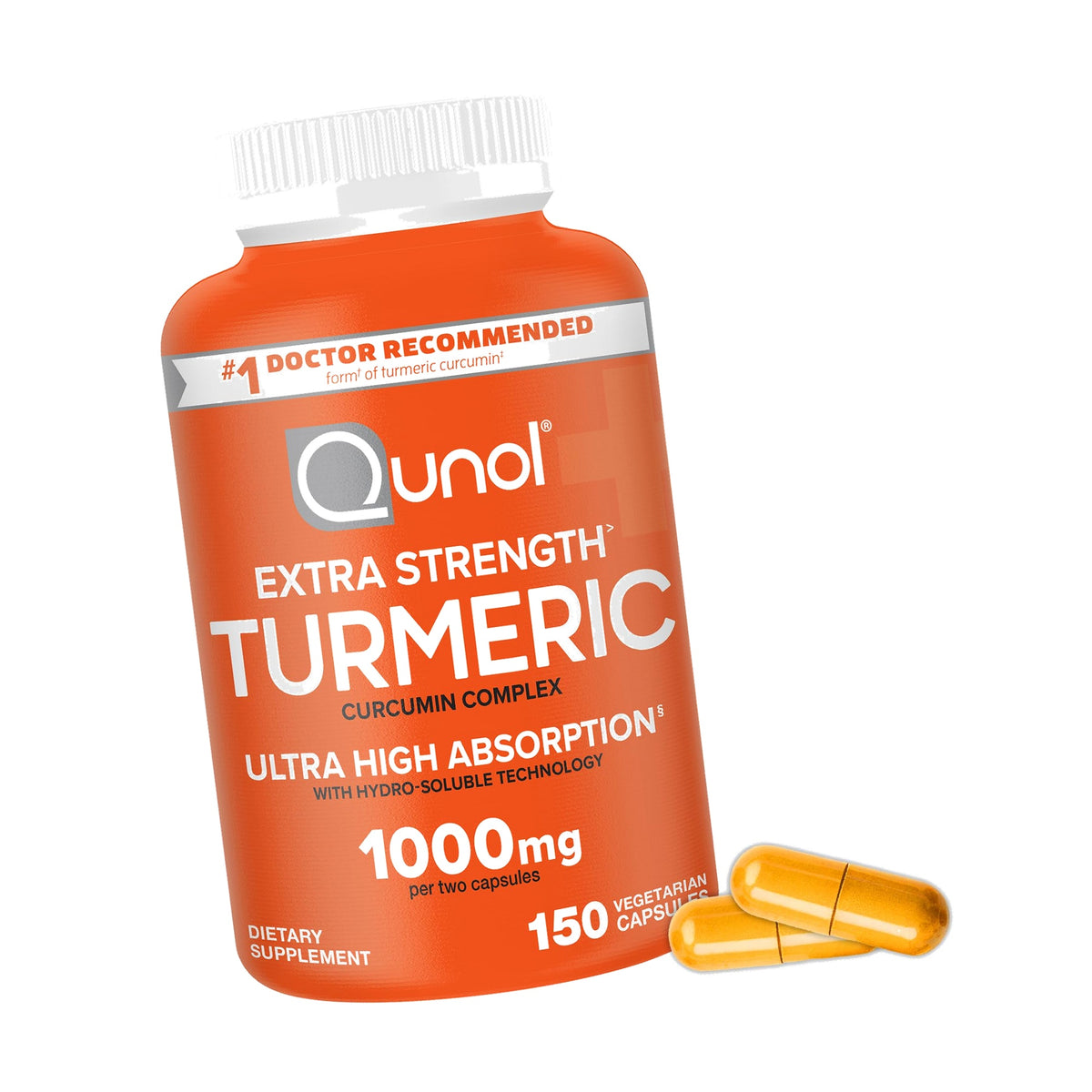 Qunol Turmeric Curcumin 1000mg, Ultra High Absorption Supplement, 150 Count