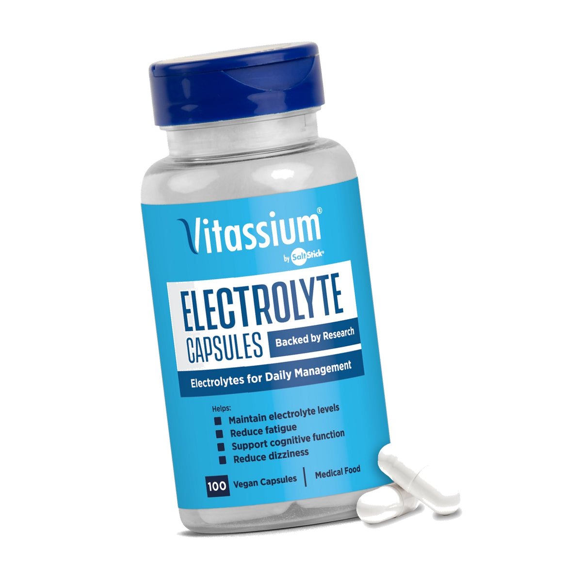 Vitassium Electrolytes Salt Pills for POTS Scientifically Formulated 100ct