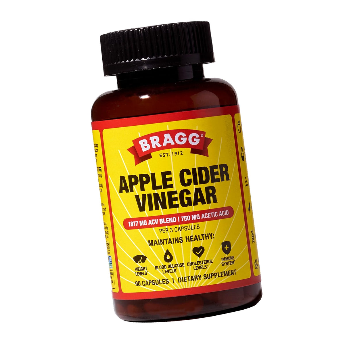 Bragg Apple Cider Vinegar Capsules with Vitamin D and Zinc - 90 Capsules