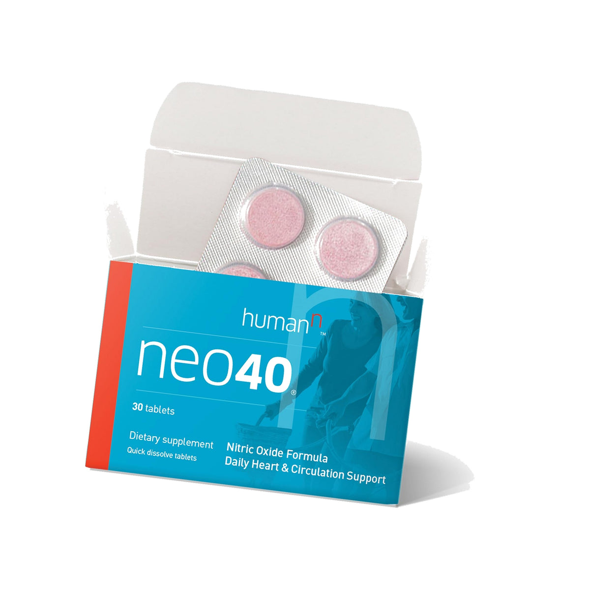 HumanN Neo40 Daily Heart & Blood Circulation Supplements to Boost Nitric Oxide - Supports Blood Pressure - from Maker of SuperBeets -Includes 30 Dissolvable Tablets - Tasty Fruity Flavor