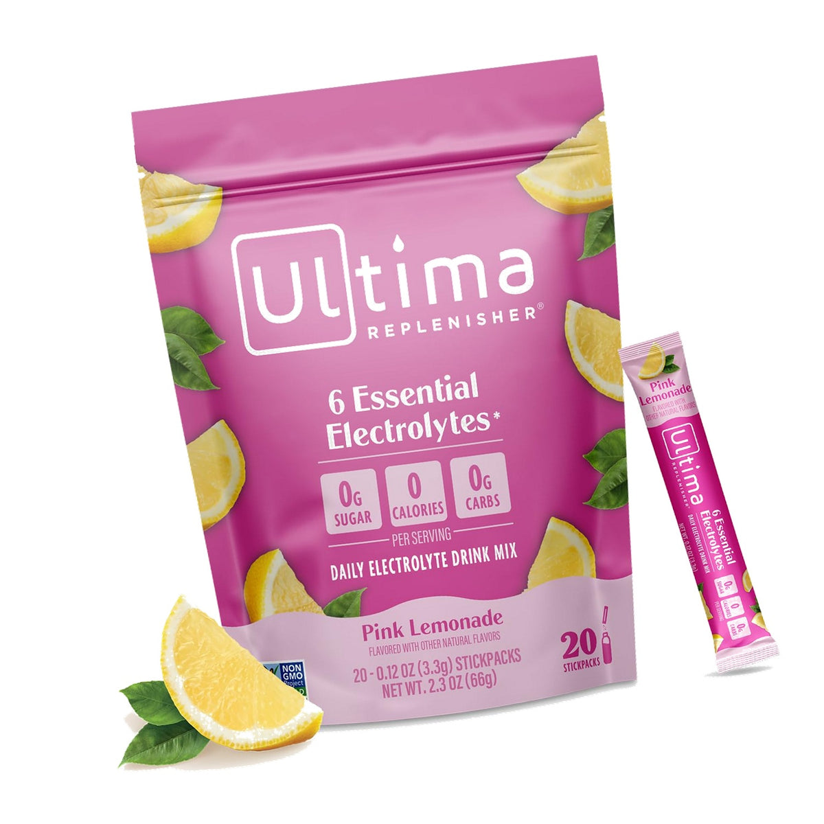 Ultima Replenisher Pink Lemonade Electrolyte Packets, 20 Stickpacks