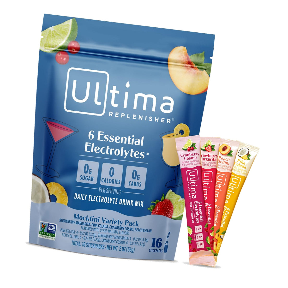 Ultima Replenisher Mocktini Variety Electrolyte Packets, 16 Stickpacks