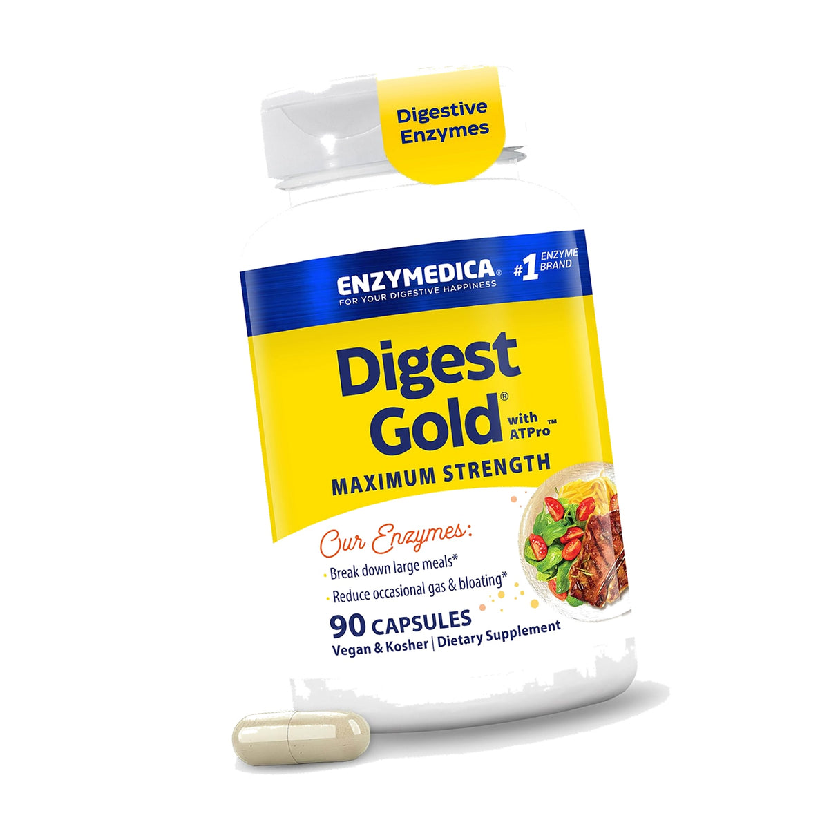 Enzymedica Digest Gold, Maximum Strength, ATPro Energy Support - 90 Caps