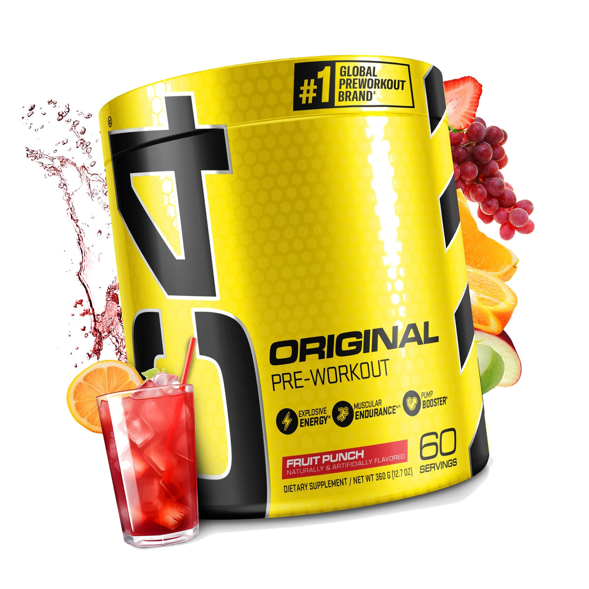C4 Original Pre Workout with 150mg Caffeine, Fruit Punch, 60 Servings