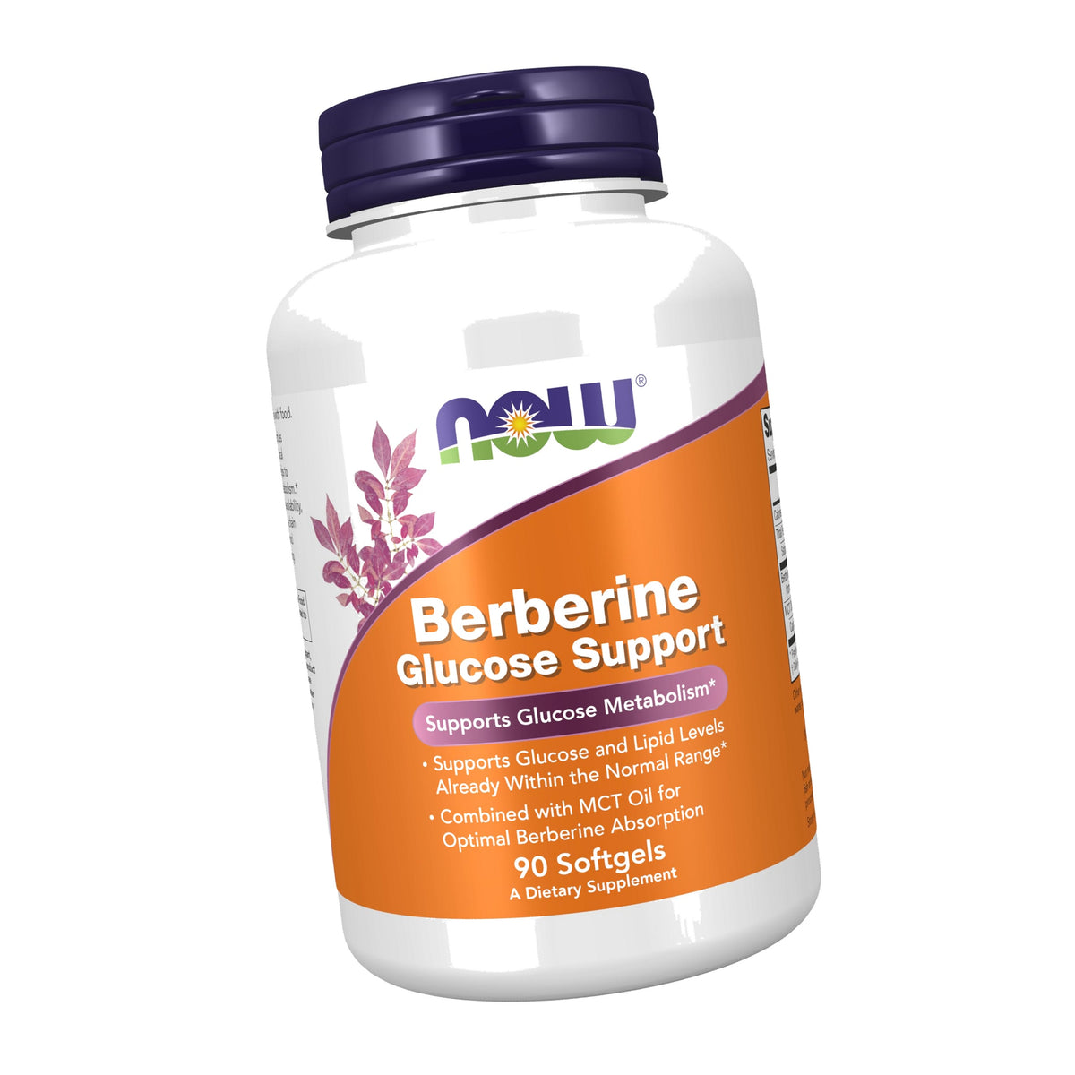 NOW Supplements, Berberine Glucose Support, With MCT Oil, 90 Softgels