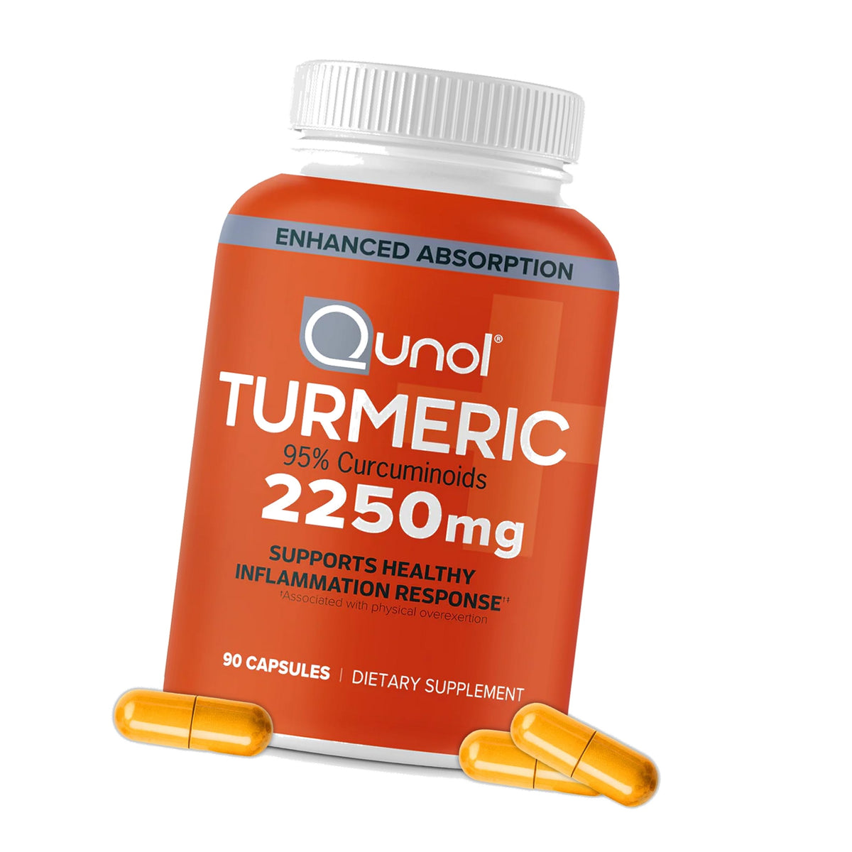 Qunol Turmeric 2250mg + Black Pepper for Enhanced Absorption, 90 Capsules
