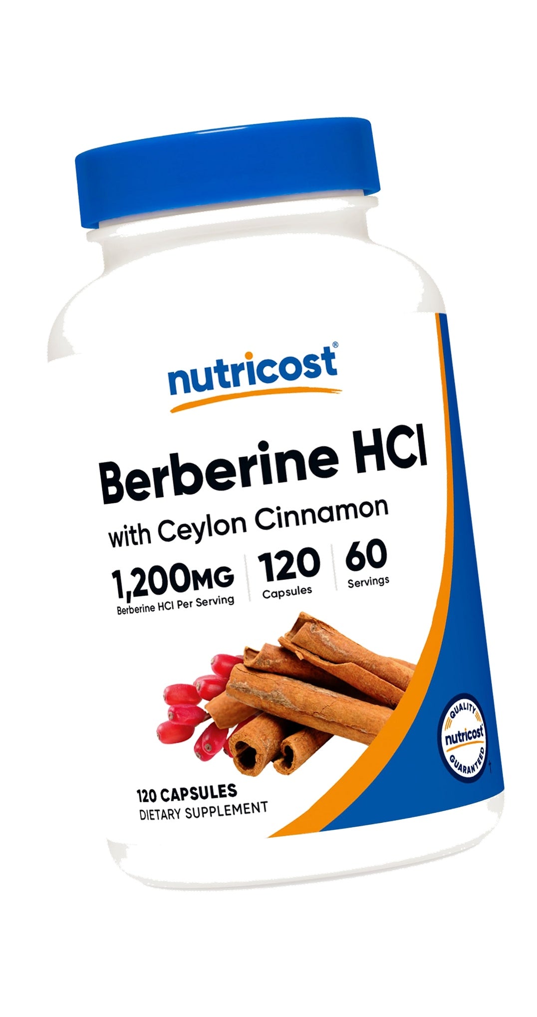 Nutricost Berberine HCl with Ceylon Cinnamon Capsules (120 Capsules)