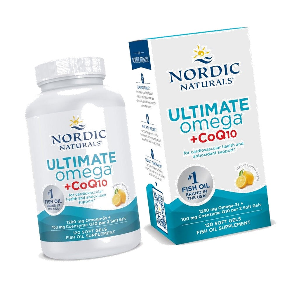 Nordic Naturals Ultimate Omega + CoQ10, Lemon Flavor - 120 Count