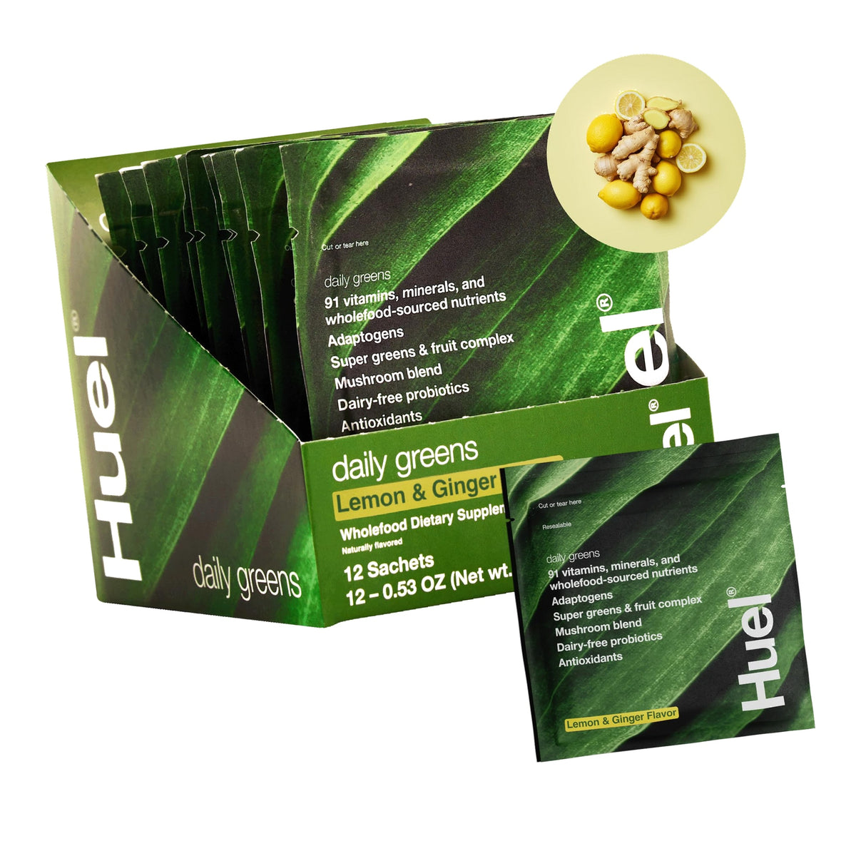Huel Daily Greens | Superfood Greens Powder | 12 Single Serving Packets