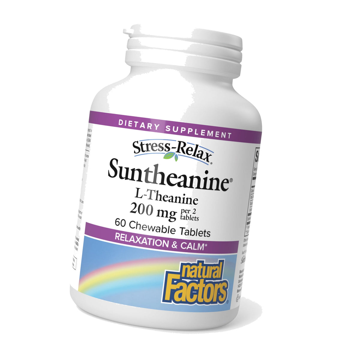 Natural Factors Suntheanine L-Theanine for Calm*, 200 mg, 60 Chewable Tabs