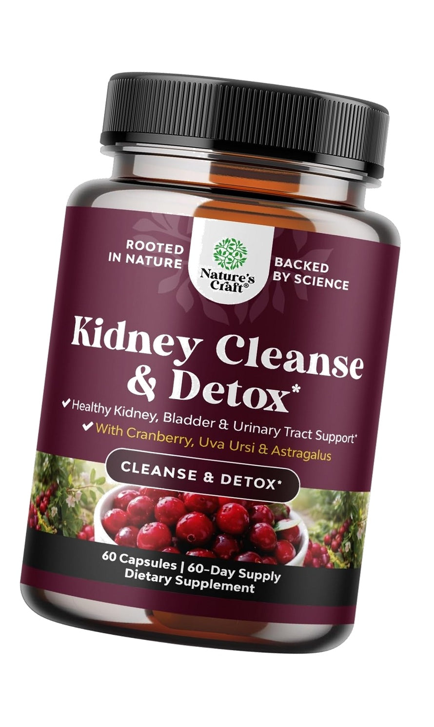 Advanced Kidney Cleanse Support - Cranberry Extract Capsules - 60 Count