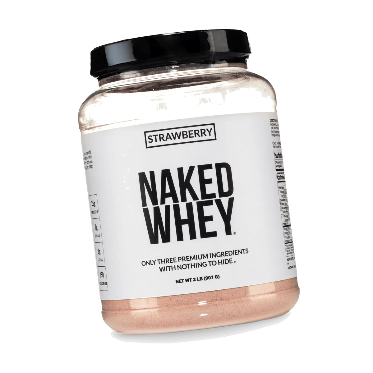 NAKED Strawberry Whey Protein Powder, Only 3 Ingredients, 25g Grass Fed Whey Protein Powder, Aid Muscle Growth & Recovery - 24 Servings
