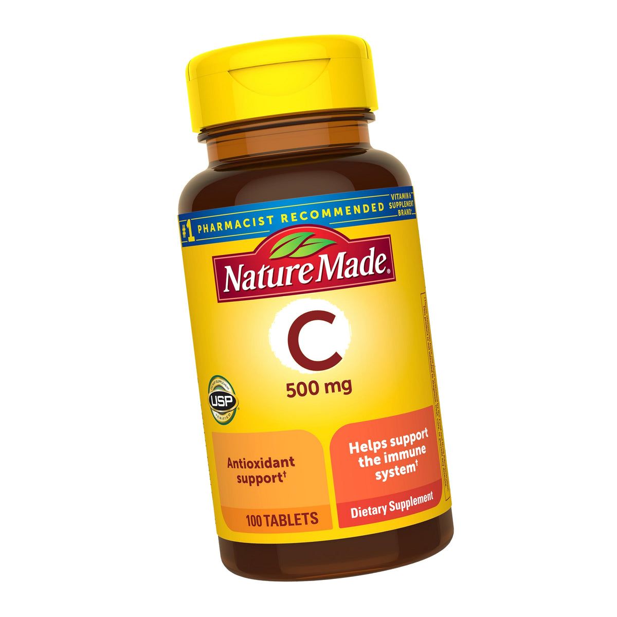 Nature Made Vitamin C 500 mg Tablets for Daily Immune Support, 100 Count