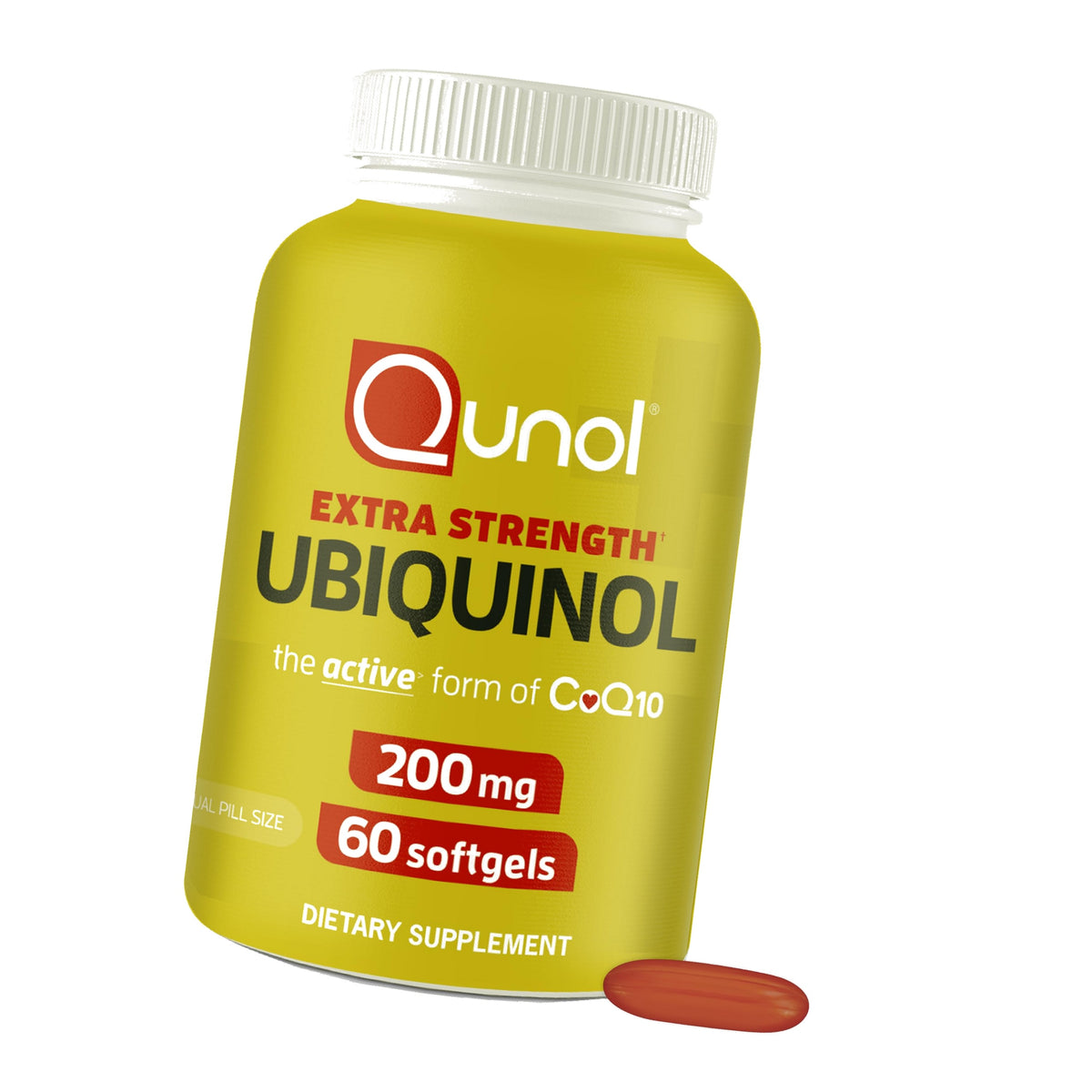 Qunol Ubiquinol 200mg, Extra Strength, Powerful Antioxidant, 60 Softgels
