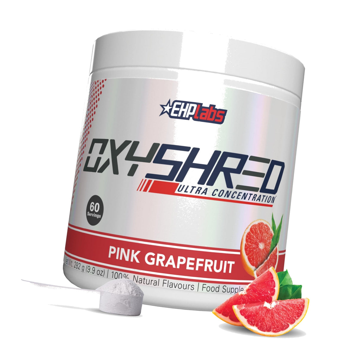 EHP Labs OxyShred Pre Workout Powder - Preworkout Powder with L Glutamine & Acetyl L Carnitine, Energy Boost Drink - Pink Grapefruit, 60 Servings