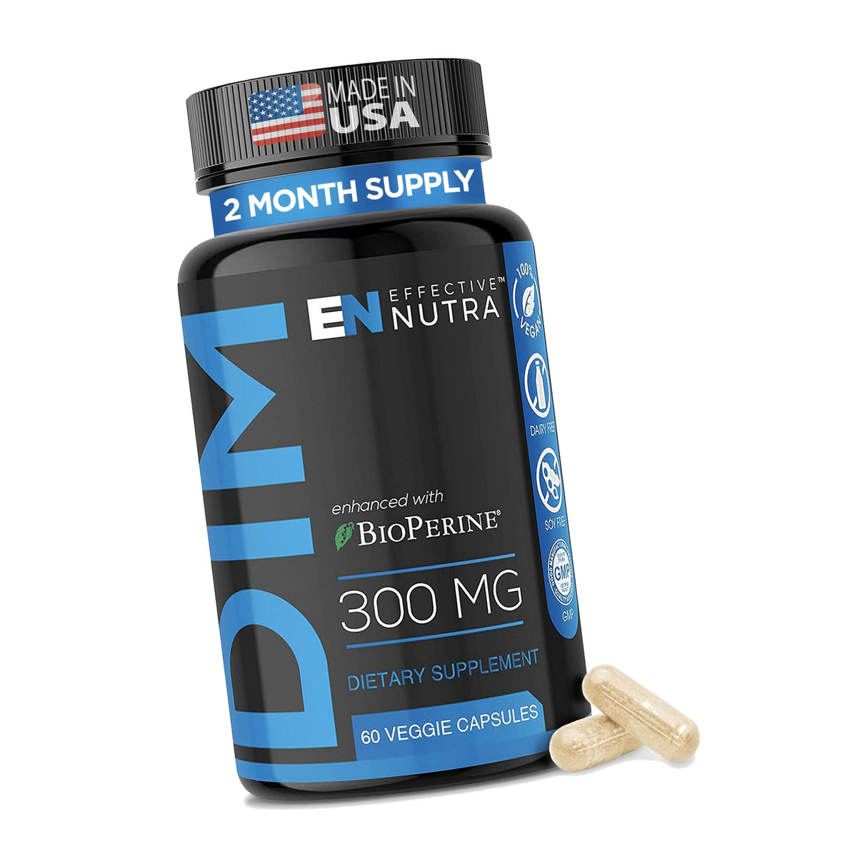 Effective Nutra DIM Supplement 300 mg with BioPerine, 60 Count