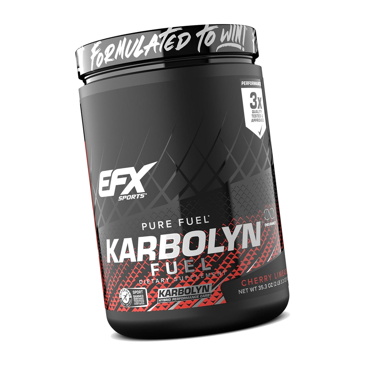 EFX Sports Karbolyn Fuel | Fast-Absorbing Carbohydrate Powder | Carb Load, Sustained Energy, Quick Recovery | Stimulant Free | 19 Servings (Cherry Limeade)
