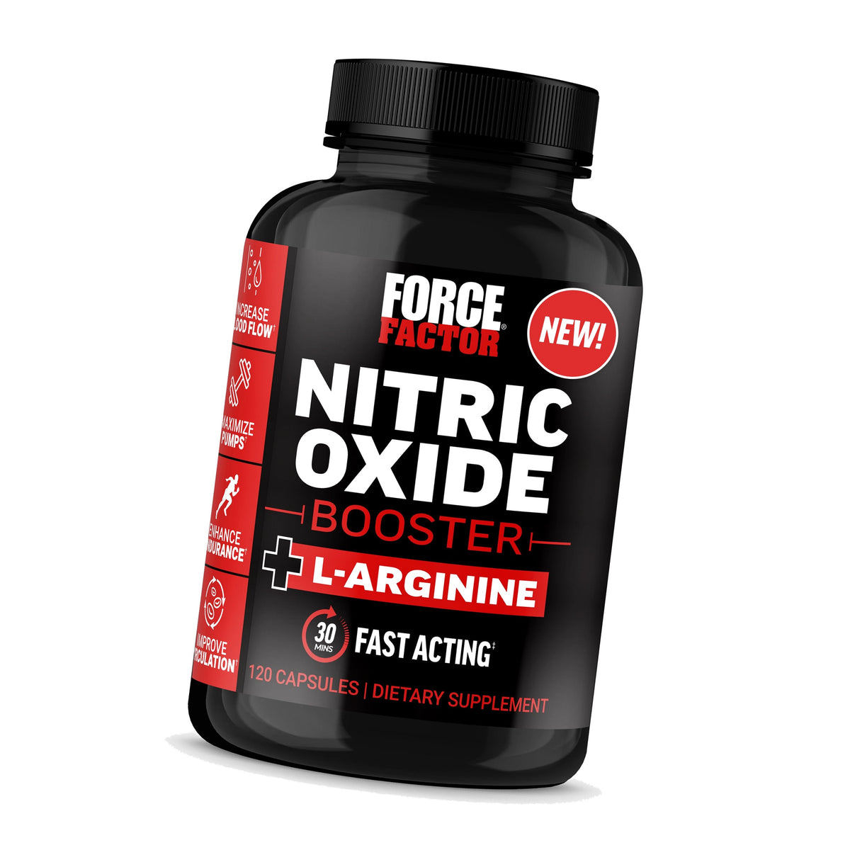 Force Factor Nitric Oxide Booster, Fast-Acting Formula with L-Arginine