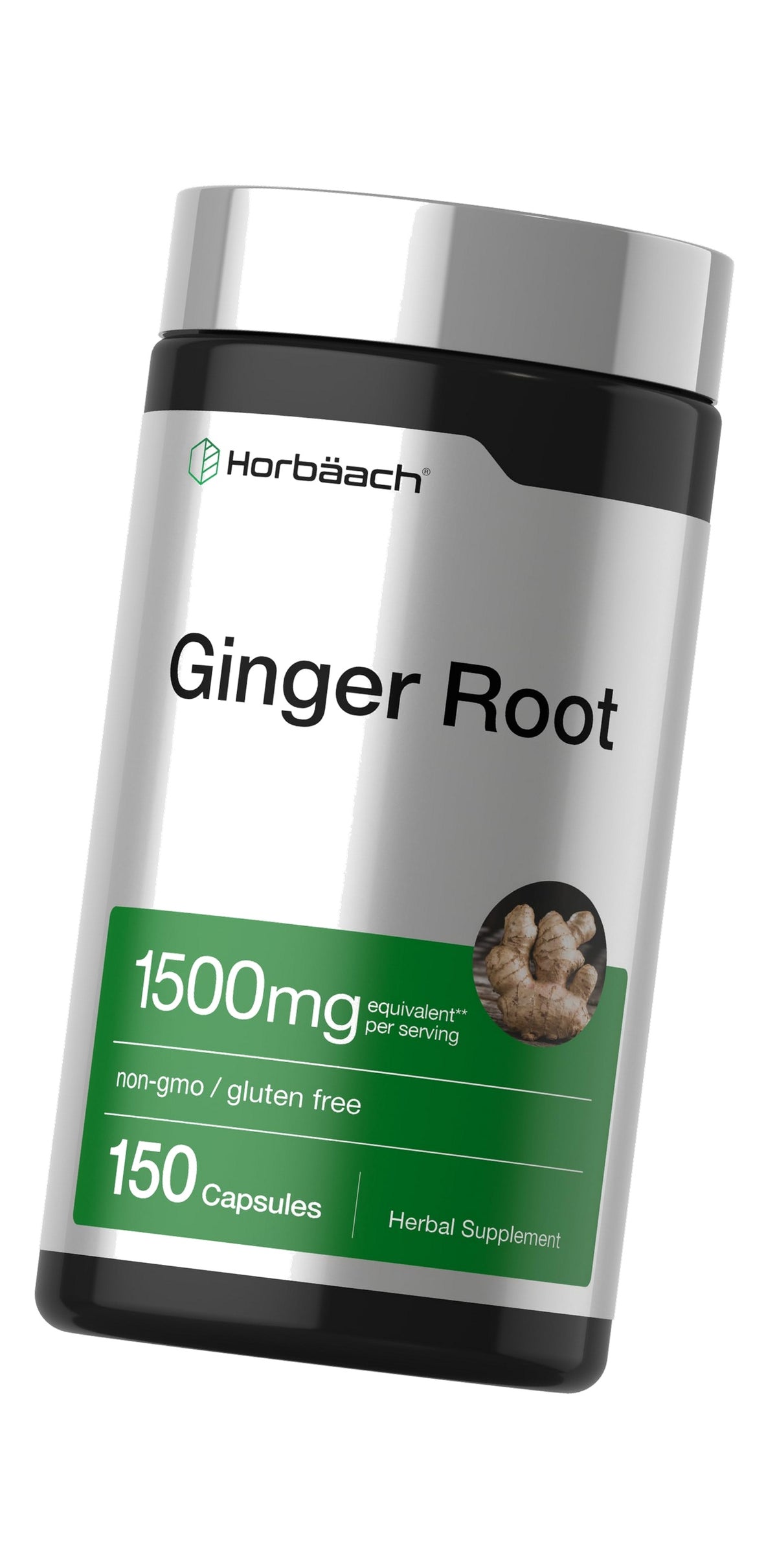 Horbäach Ginger Root Extract Supplement | 150 Capsules