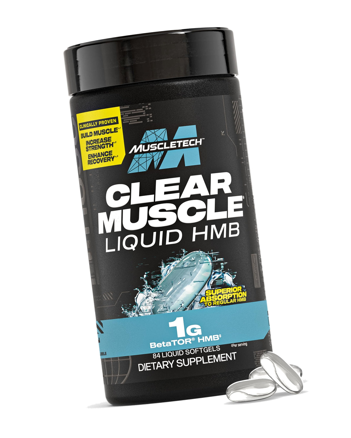 MuscleTech HMB Supplements 1000mg, Clear Muscle (84 Liquid Softgels)