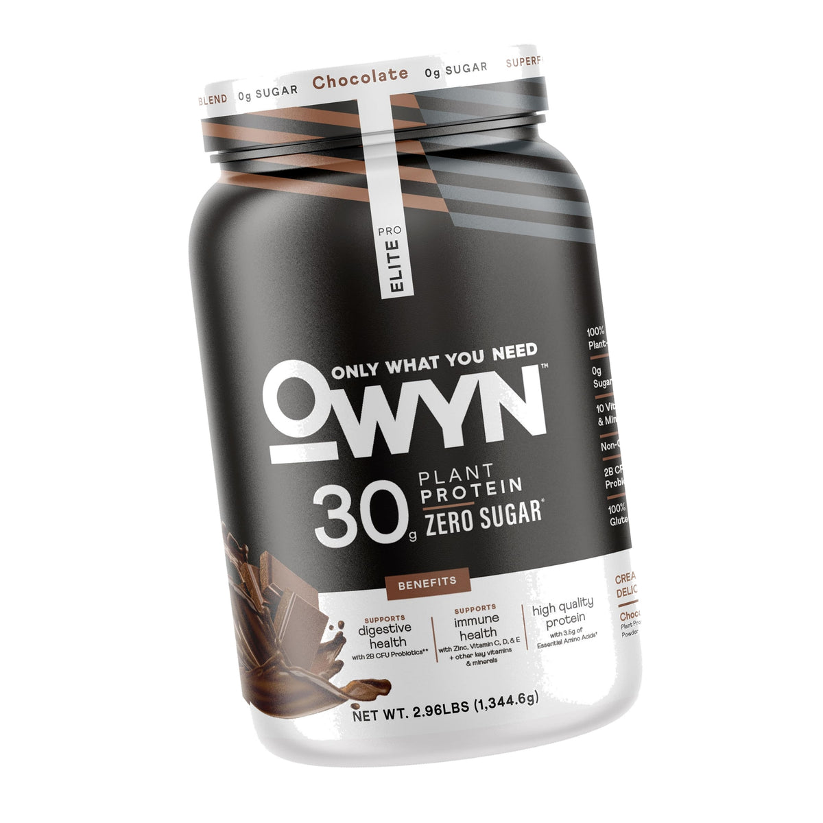 OWYN Only What You Need Chocolate Flavored 30g Protein Powder, 2.96 LB