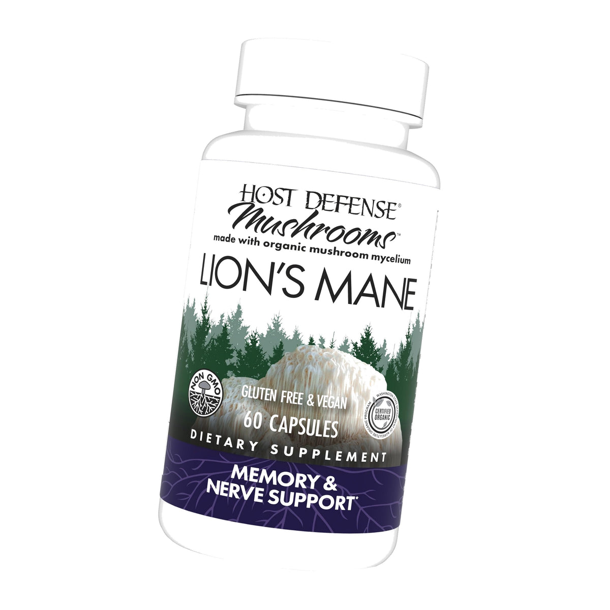 Host Defense Lion's Mane, Brain Health & Focus Support, 60 Capsules