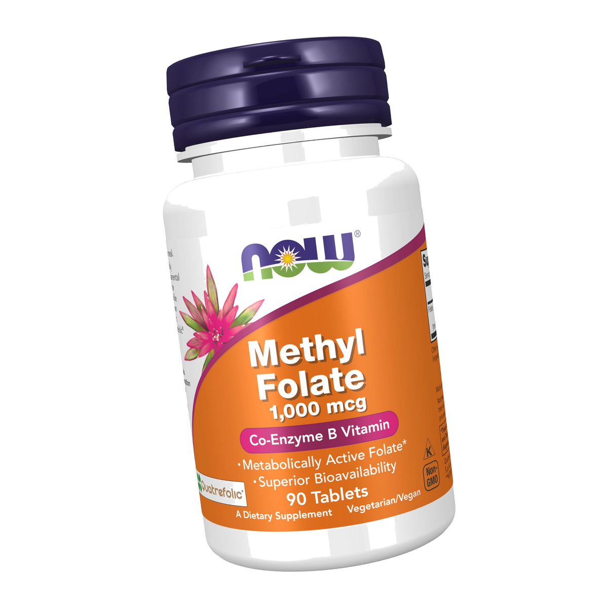 NOW Supplements, Methyl Folate 1000 mcg, Co-Enzyme B Vitamin, 90 Tabs