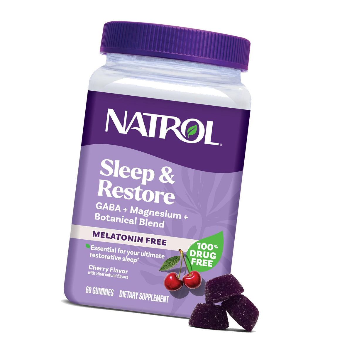 Natrol Sleep & Restore Magnesium Glycinate Blend Gummies, Cherry, 60 Count