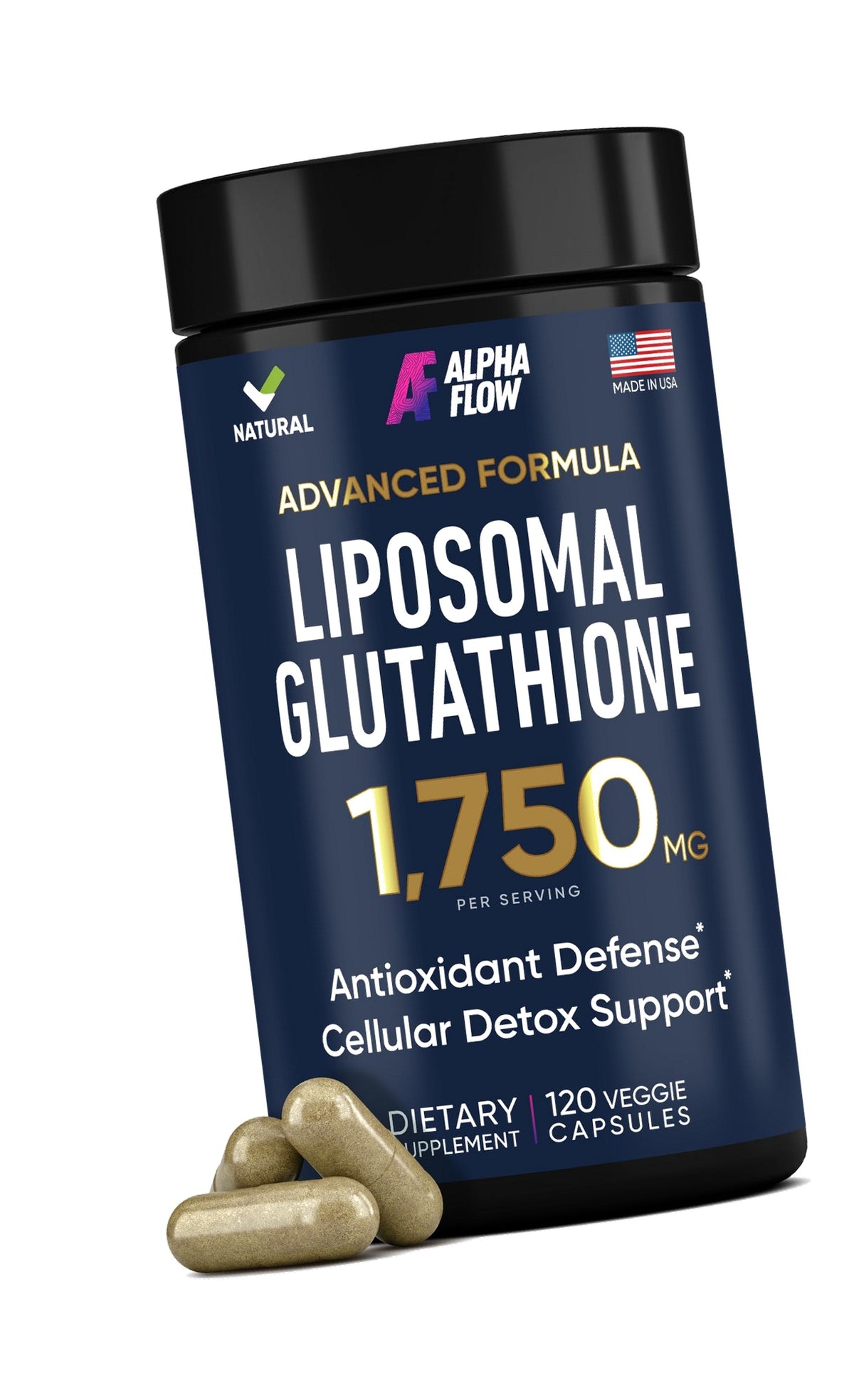 Liposomal Glutathione 1100 mg + Vitamin C + Alpha Lipoic Acid – Phospholipid Complex Vegan, 120 Capsules, Daily Wellness, Liposomal Delivery, GMP Certified, USA Made, Third-Party Tested
