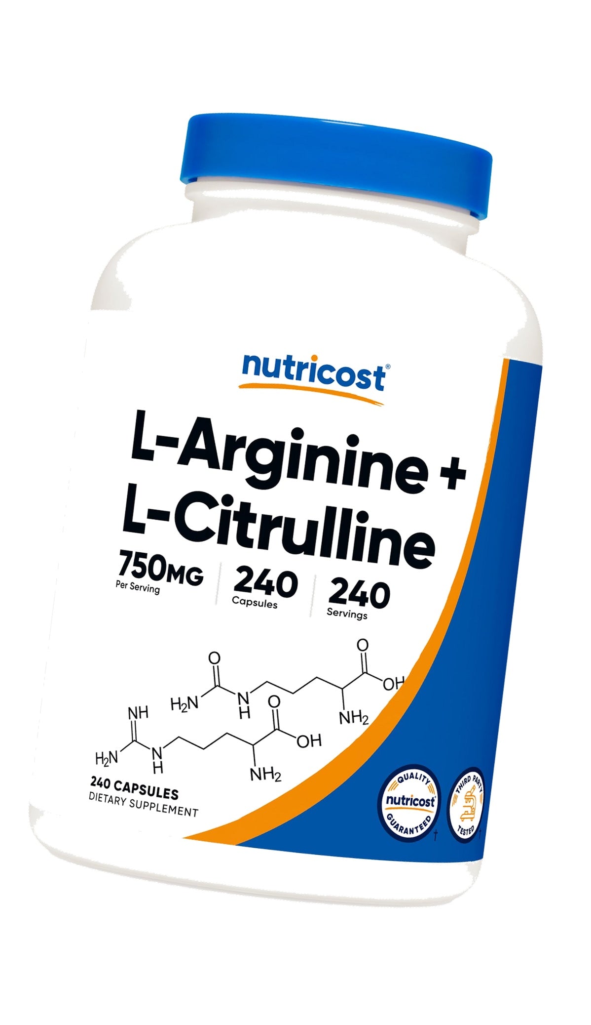 Nutricost L-Arginine L-Citrulline Complex 750mg, 240 Capsules - Non-GMO
