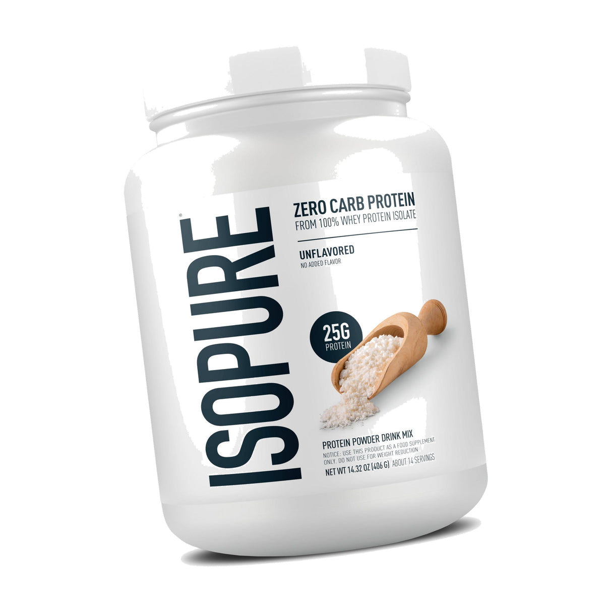 Isopure Zero Carb Whey Isolate Protein Powder, Unflavored 1 LB