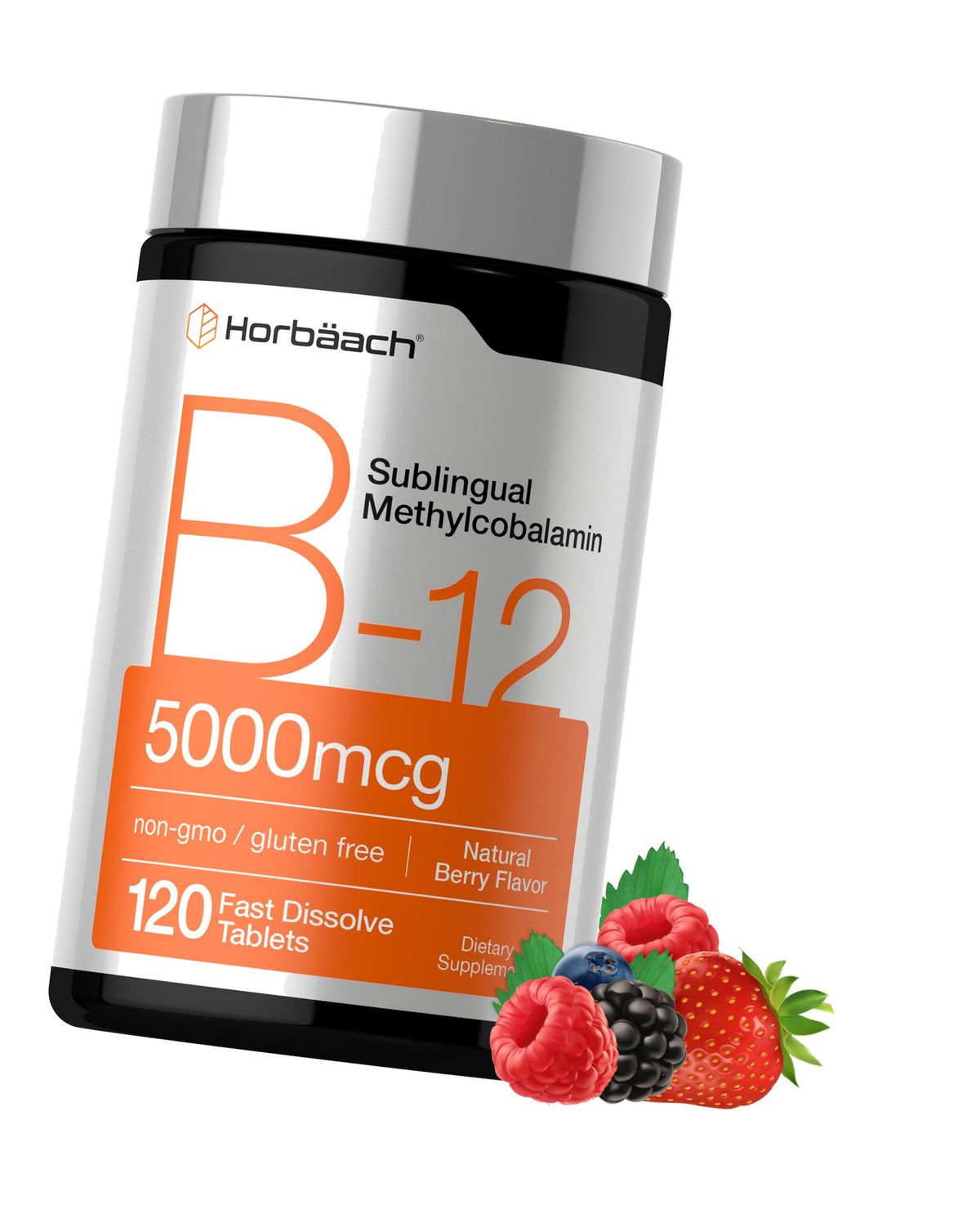 Horbäach B12 Vitamin 5000 mcg | 120 Fast Dissolve Tablets