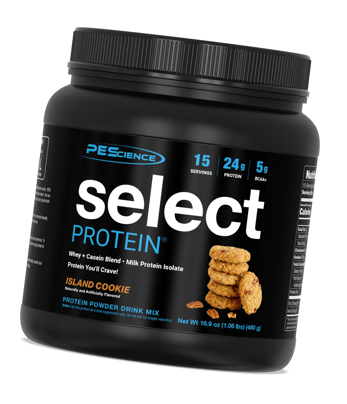 PEScience Select Protein Powder, Island Cookie, 15 Servings