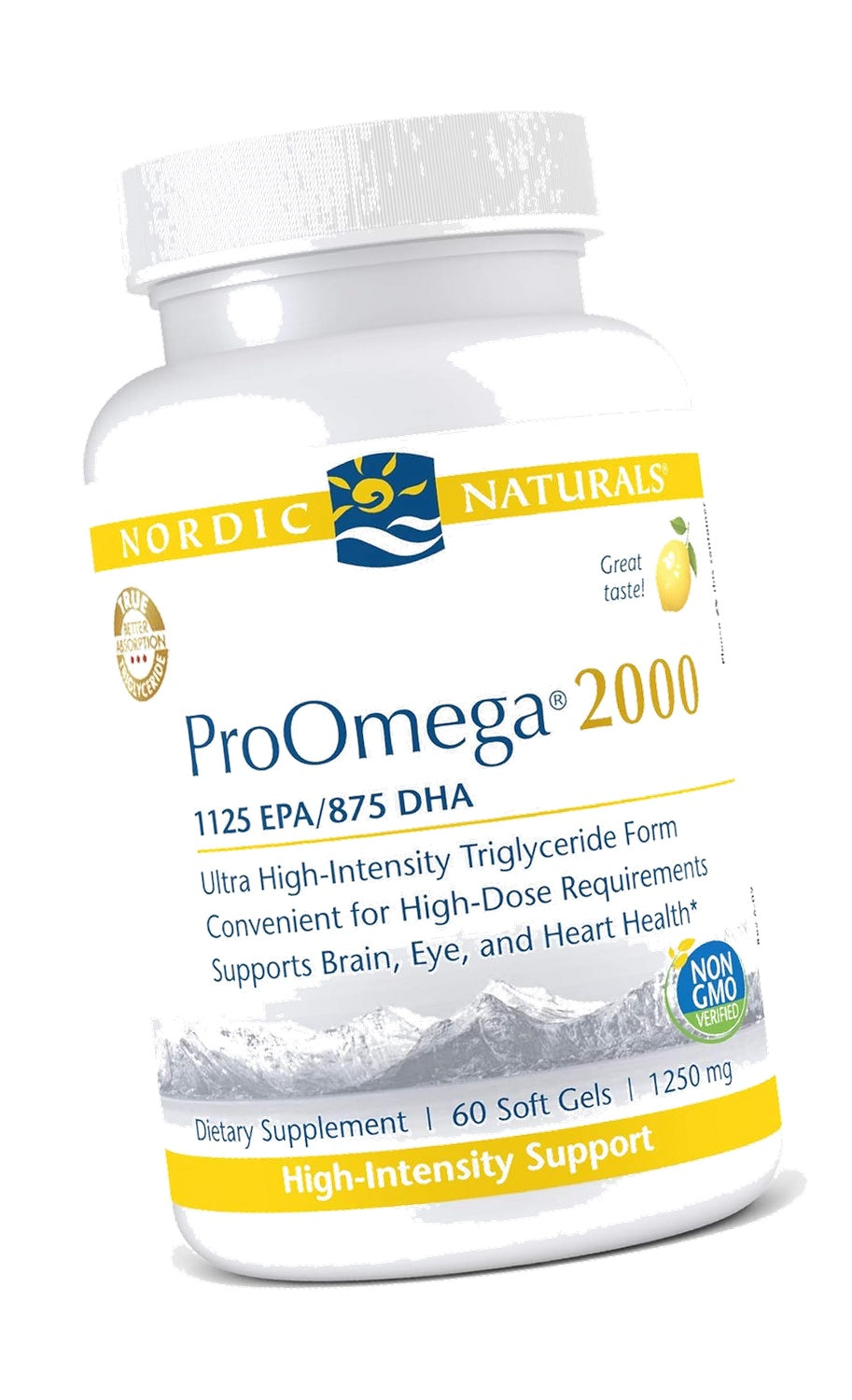 Nordic Naturals ProOmega 2000, Lemon Flavor - 2150 mg Omega-3 - 60 Soft Gels - Ultra High-Potency Fish Oil - EPA & DHA - Promotes Brain, Eye, Heart, & Immune Health - Non-GMO - 30 Servings