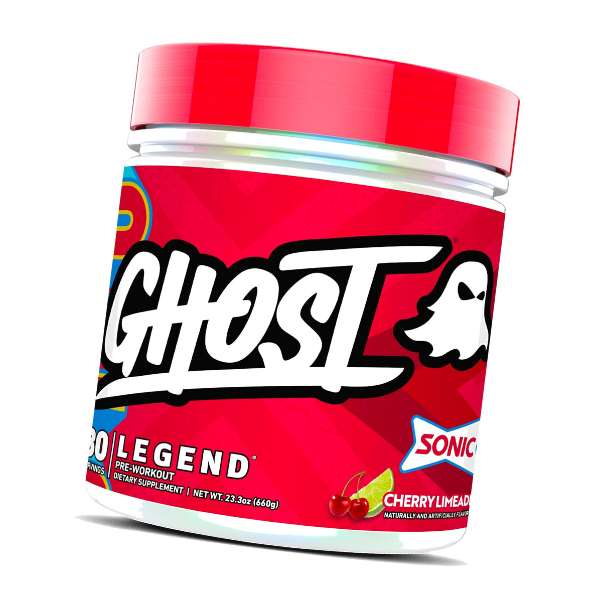 GHOST Legend Pre-Workout Powder, Sonic Cherry Limeade, 30 Servings