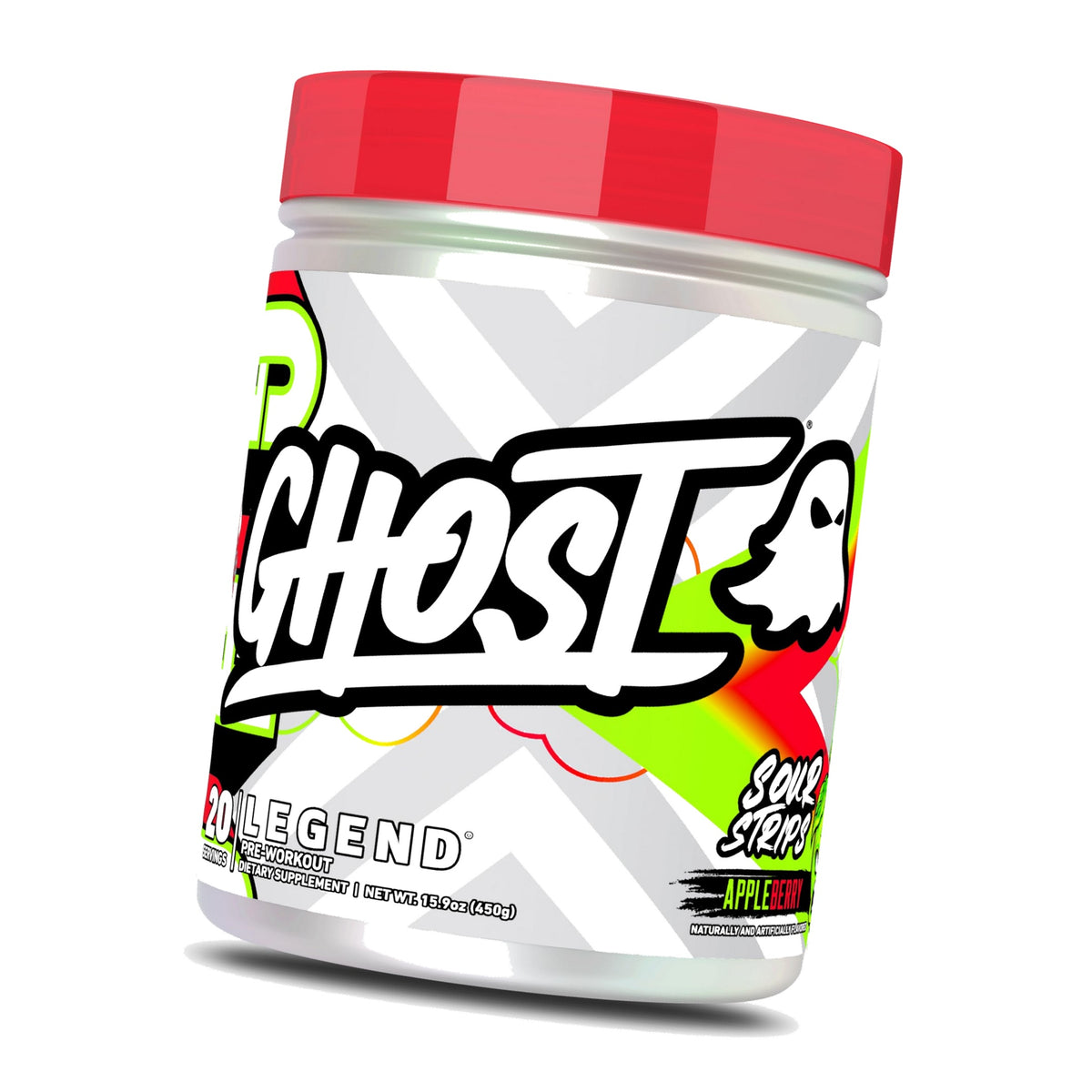 GHOST Legend Pre-Workout Powder, Sour Strips Appleberry, 20 Servings