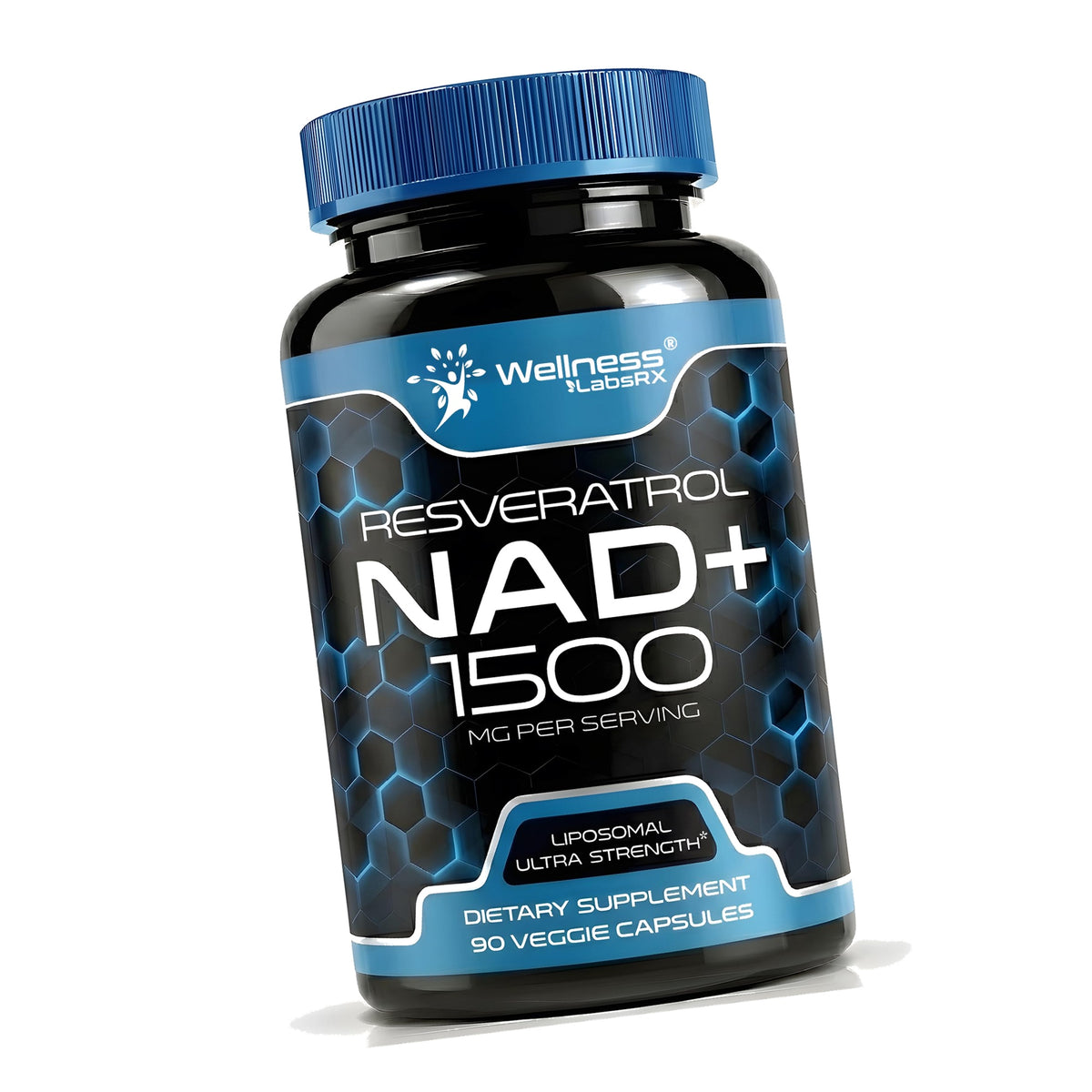Wellness LABSRX Liposomal NAD Supplement, 1500mg - NAD Resveratrol Supplement for Women and Men, NAD+ Support Cellular Health, Energy & Anti Aging - 90 Count